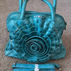 Turquoise Floral Women Bag
